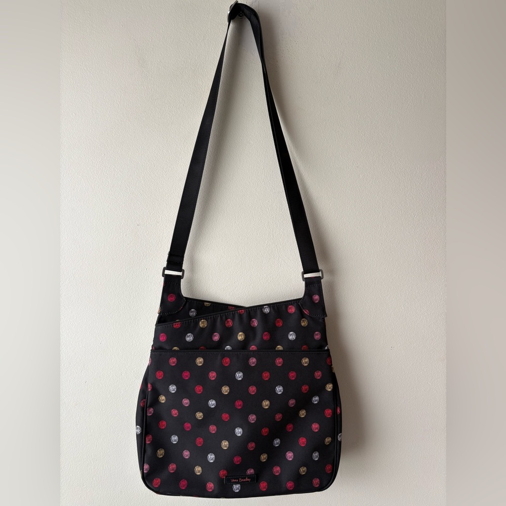 VERA BRADLEY Canvas Lighten Up Slim Crossbody Bag Havana Dots